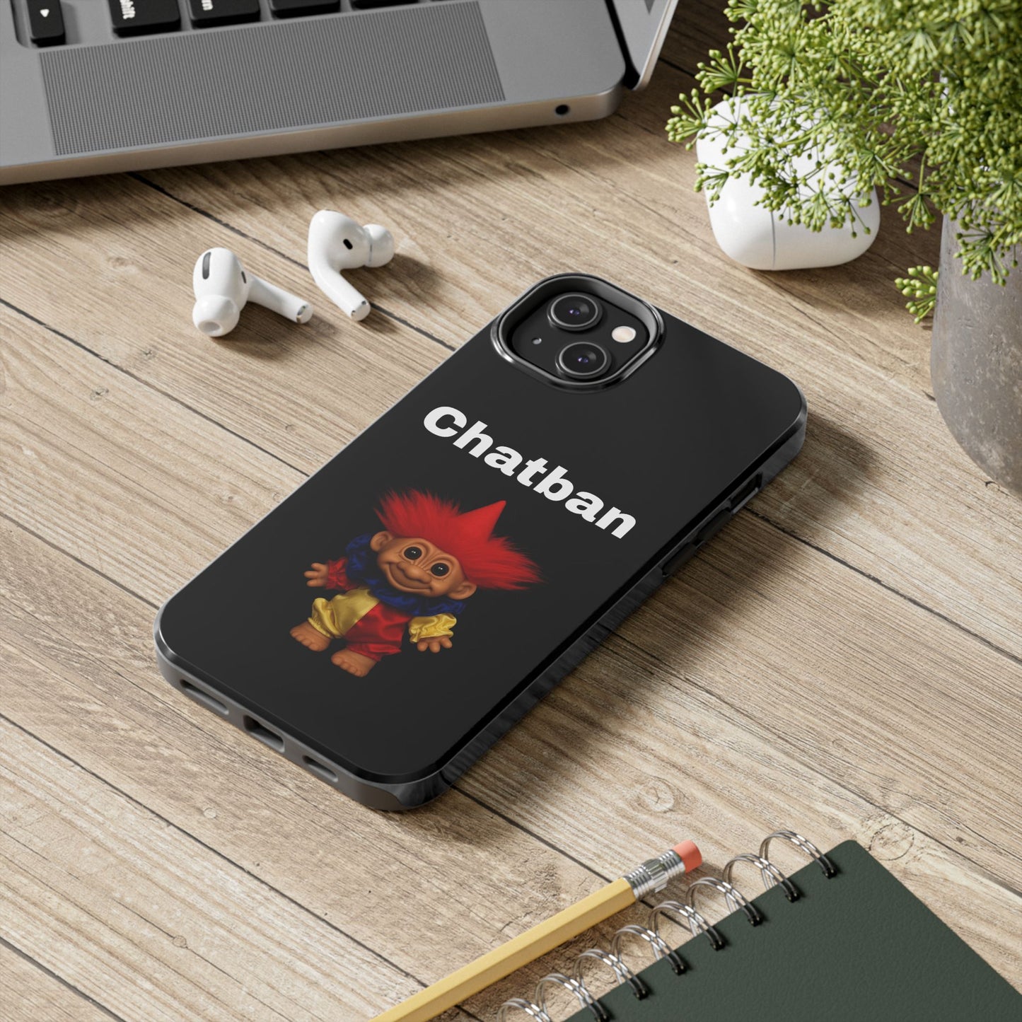 Funny Chatban Tough Phone Case - Durable Protection with Playful Troll Design