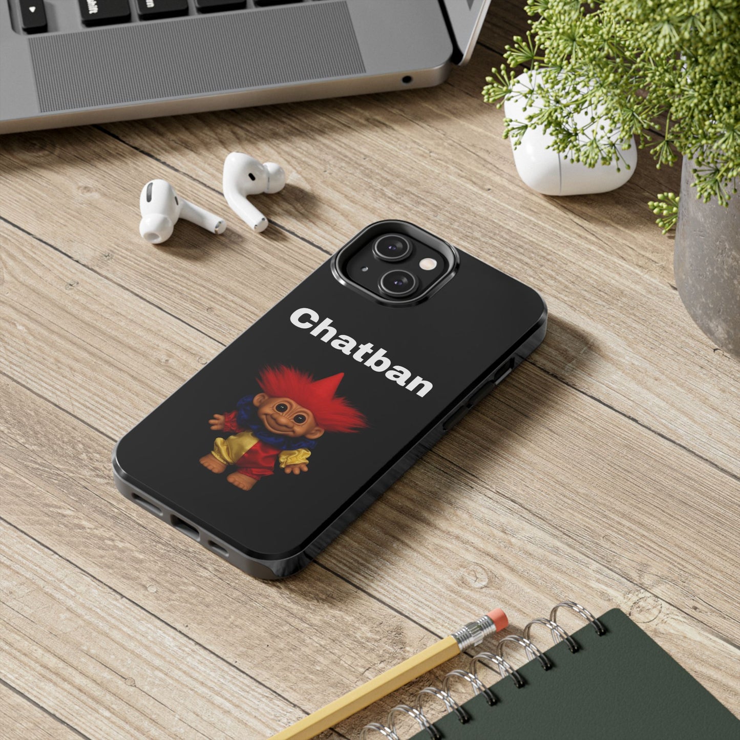 Funny Chatban Tough Phone Case - Durable Protection with Playful Troll Design