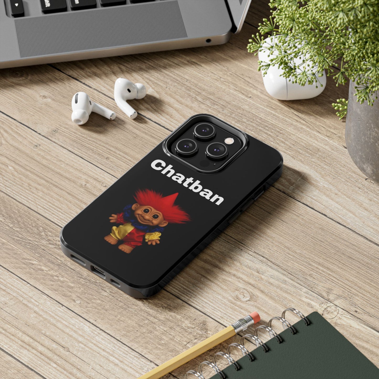 Funny Chatban Tough Phone Case - Durable Protection with Playful Troll Design