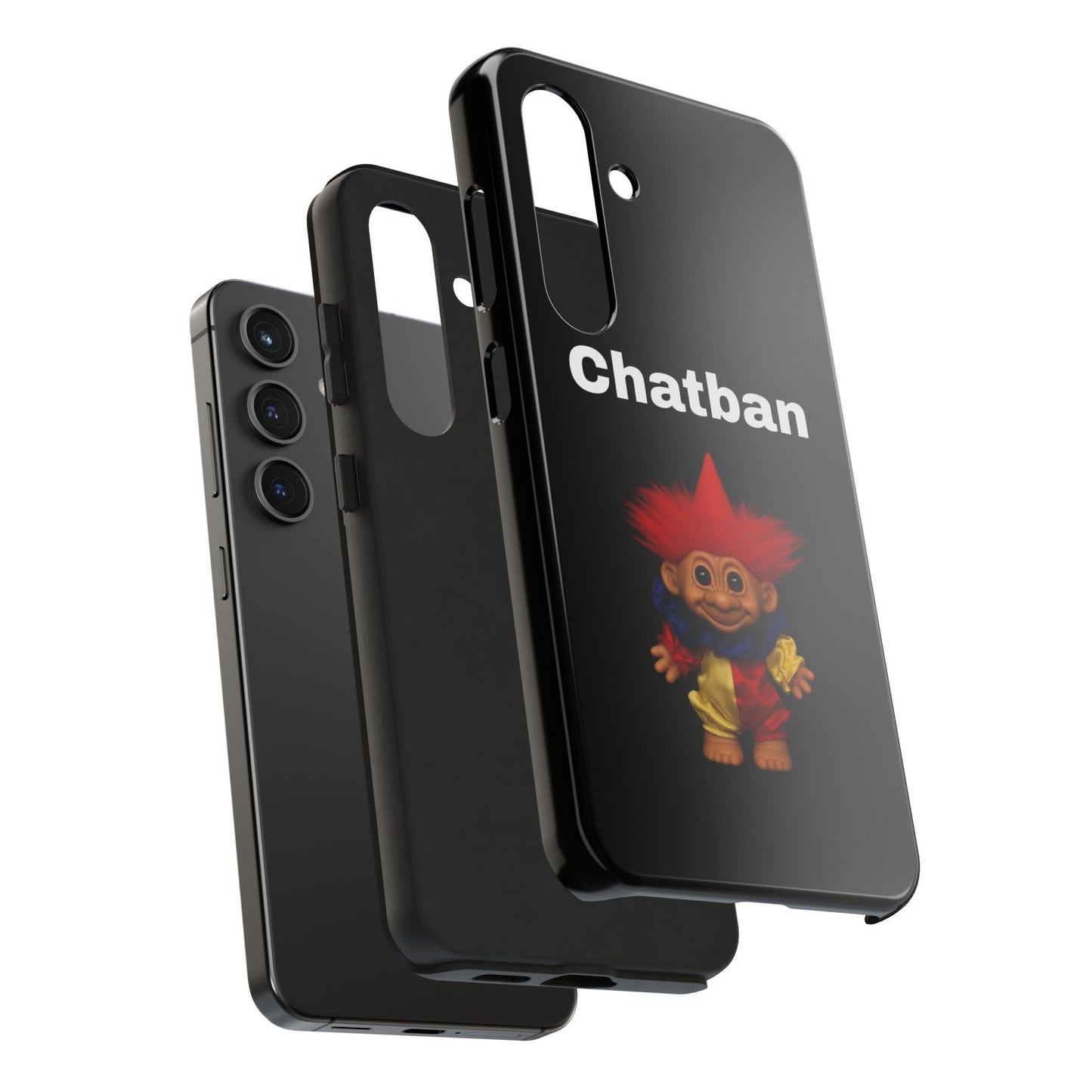 Funny Chatban Tough Phone Case - Durable Protection with Playful Troll Design